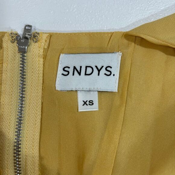SNDYS Mustard Yellow Structured Crop Top Size XS - Picture 3 of 6